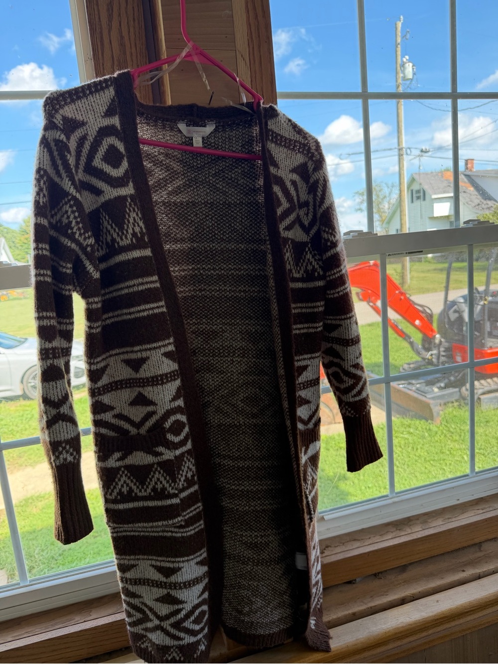No Boundaries Brown & Cream Aztec Open-Front Cardigan